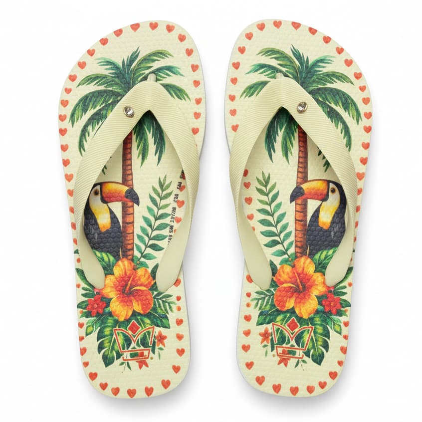 Chinela Havares Chinelo Feminino Casual Estampado Rasteiro Leve e Confortável