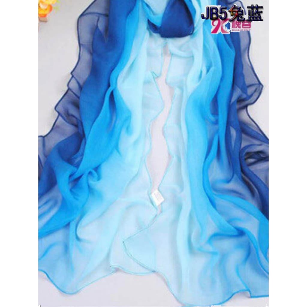 Lenço de seda de Chiffon lenço de dupla utilização George Yarn cor combinando cor gradiente 2019 primavera outono versão