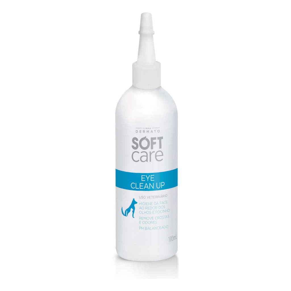 Solução Limapadora Facial Olhos Focinhos Soft Care Eye Clean Up Cães e Gatos Pet Society - 100ml