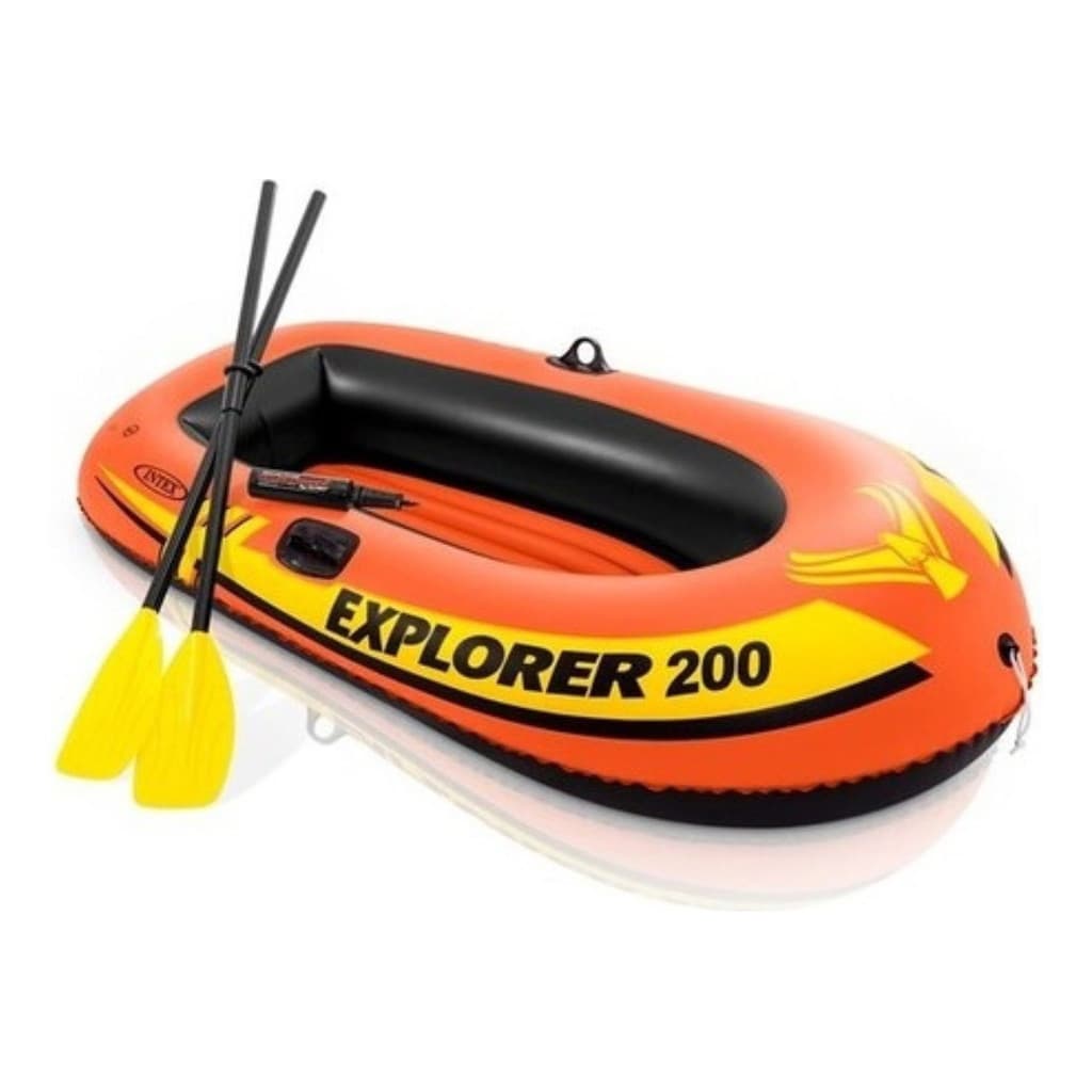 Barco Bote Inflável Intex Explorer 200 Kit Com Par De Remos 95kg