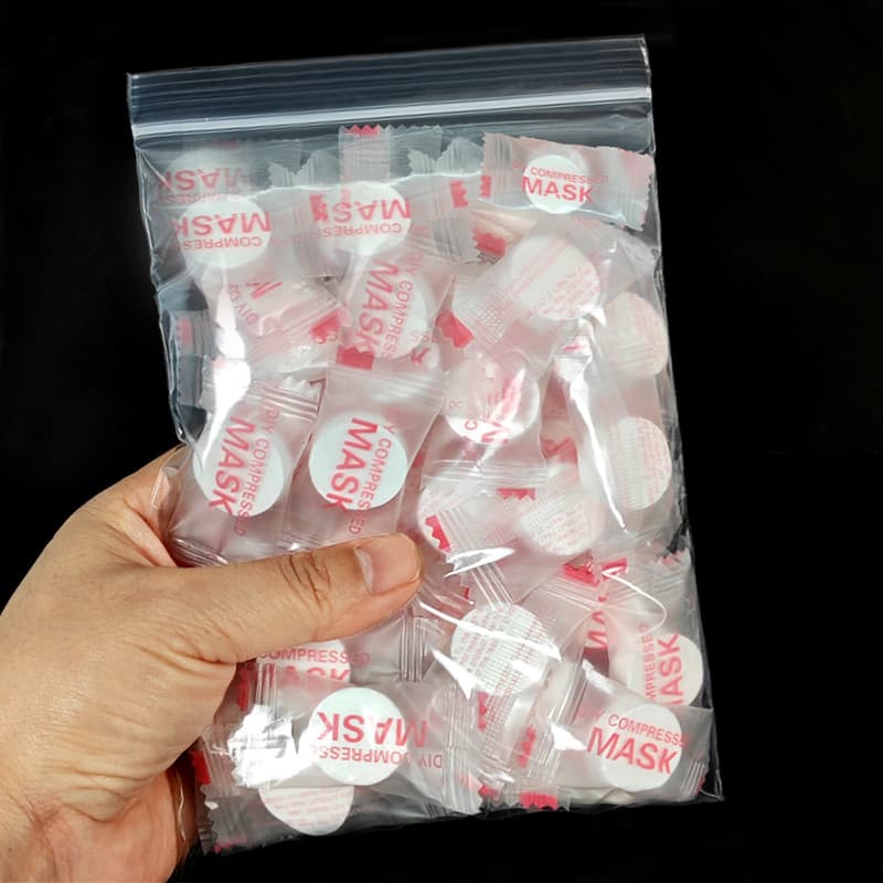 Máscara comprimida descartável papel 100 peças terapia hidratante máscara de algodão puro fivela DIY seda Ultra-fino inv