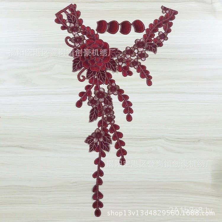 Produtos de Bordado Chuanghao - Roupas de Estilo Étnico, Bordado Solúvel em Água, Acessórios de Renda DIY para Cheongsam
