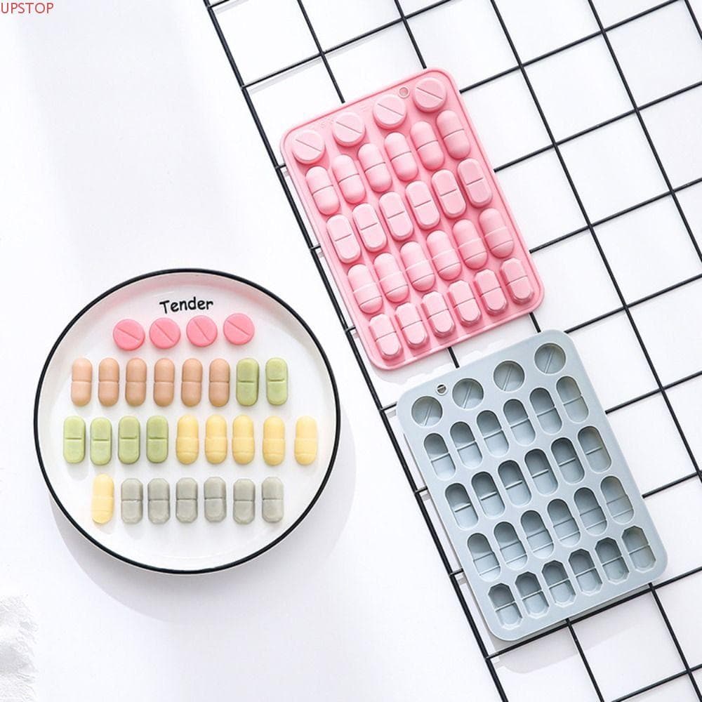 Molde Em Forma De Cápsula UPSTOP , De Silicone Para Comprimidos Com Design De 28 Cavidades Flexível Reutilizável Doces