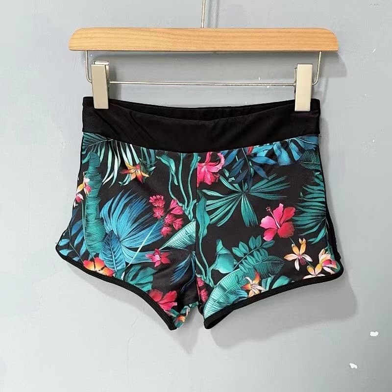 Âmbar pedido exterior senhoras dividir Shorts de natação de secagem rápida conservador Boxer troncos de natação moda pra