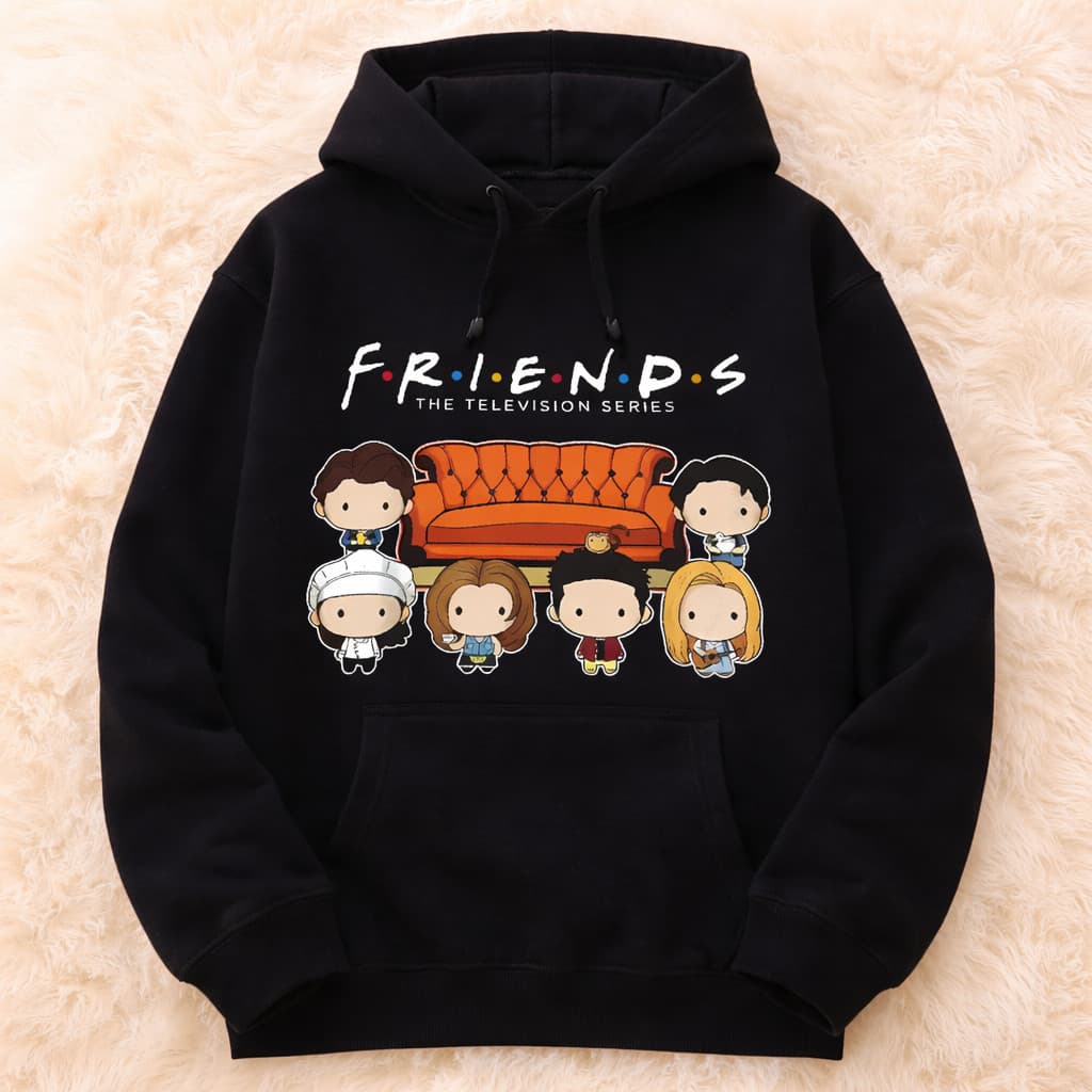 Moletom Friends Personagens Unissex Canguru Flanelado Inverno Oversized Moda Streetwear