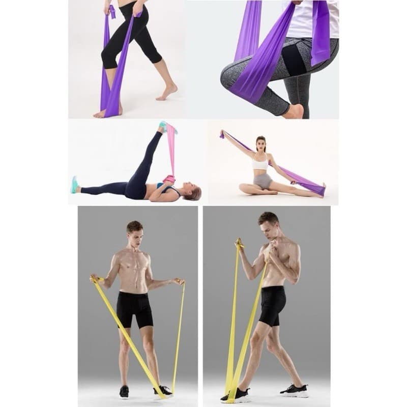 Faixa Elástica Yoga 150cm Super Leve E Resistente Exercícios De Braços E Pernas
