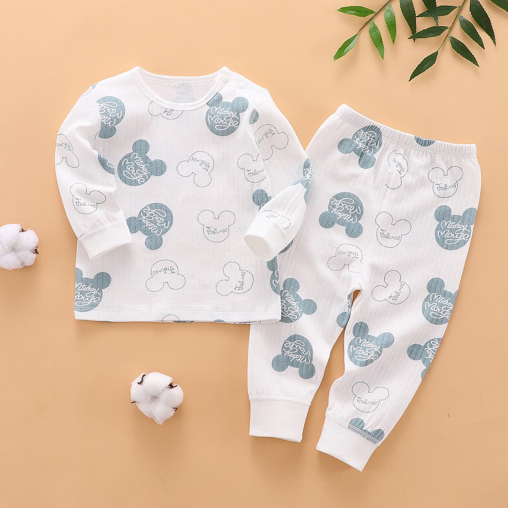 Conjunto de roupa interior do bebê algodão puro crianças 0-3 meses 1 ano de idade bebê outono roupas calças compridas ro