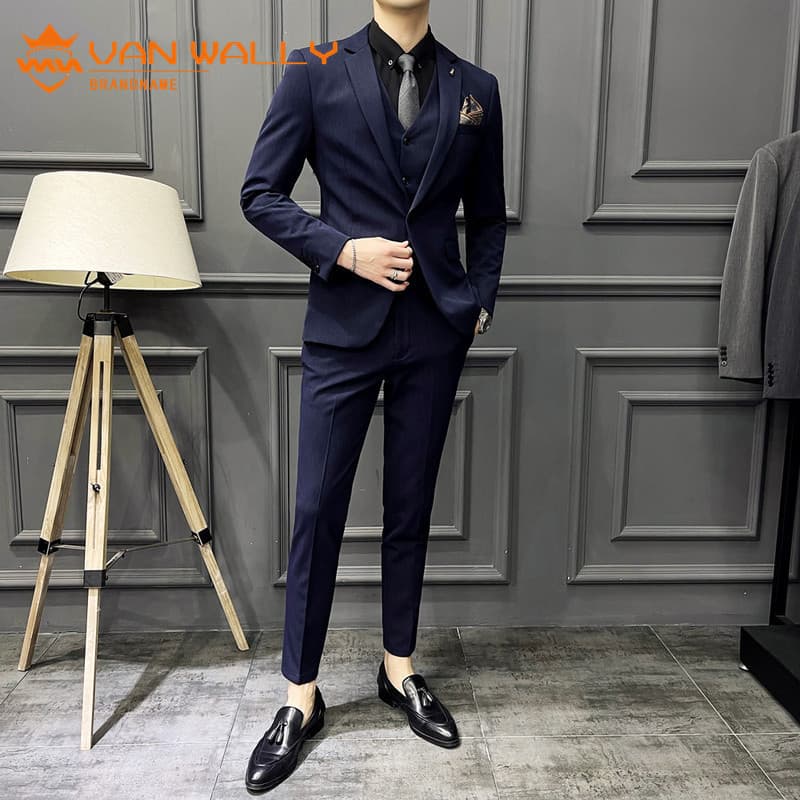 Primavera outono listrado terno masculino terno casamento noivo padrinhos vestido de negócios Casual profissional terno
