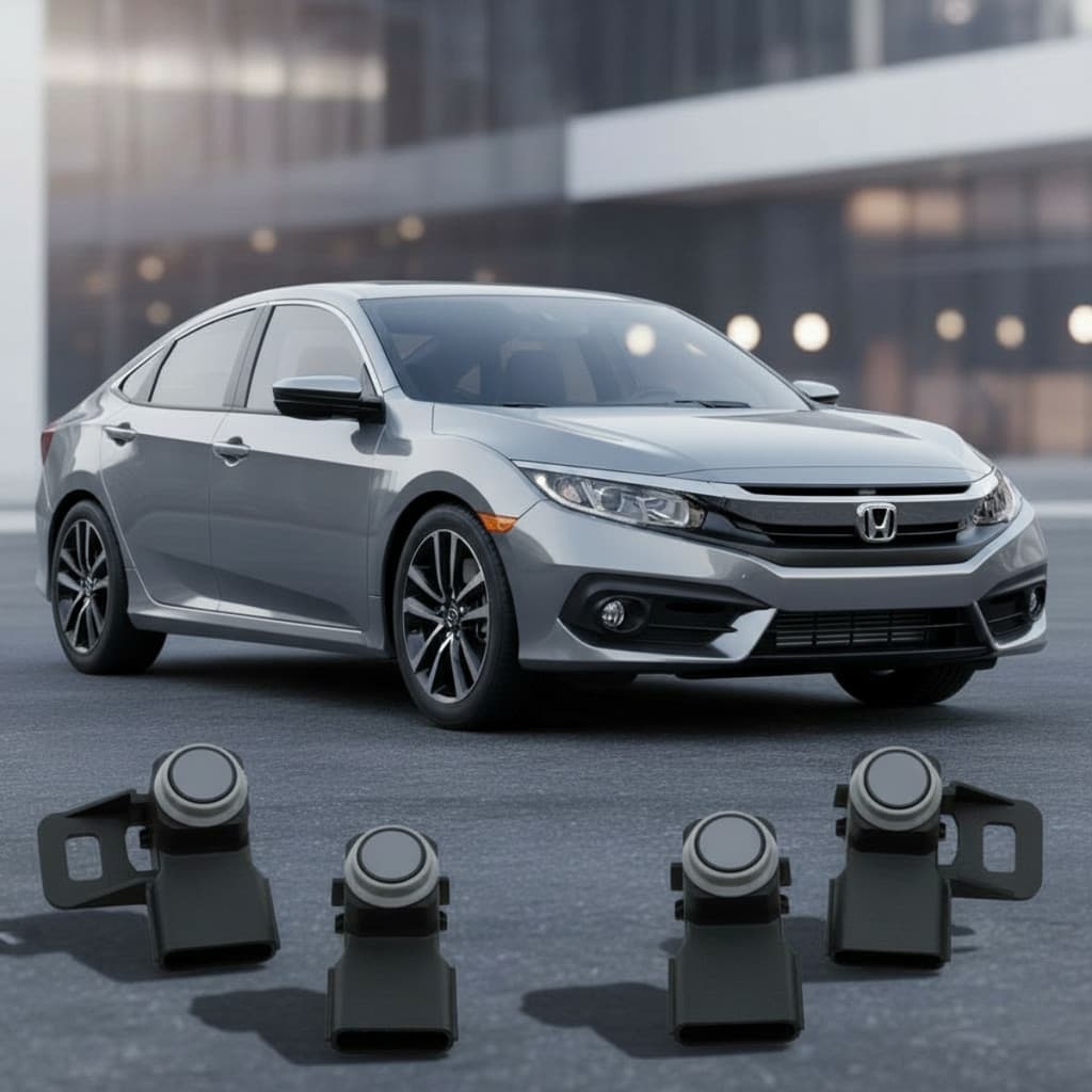 Kit 4 Sensores Estacionamento PDC Honda Civic G10 2017 a 2024 Original Cinza 39680TBAA01