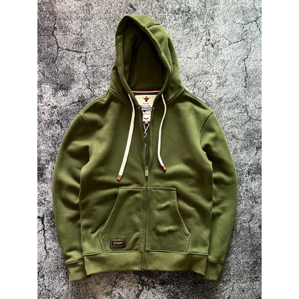 Outono inverno forro de lã engrossado pesado 690g americano Retro cor sólida Cardigan com capuz zíper moletom Casual sol