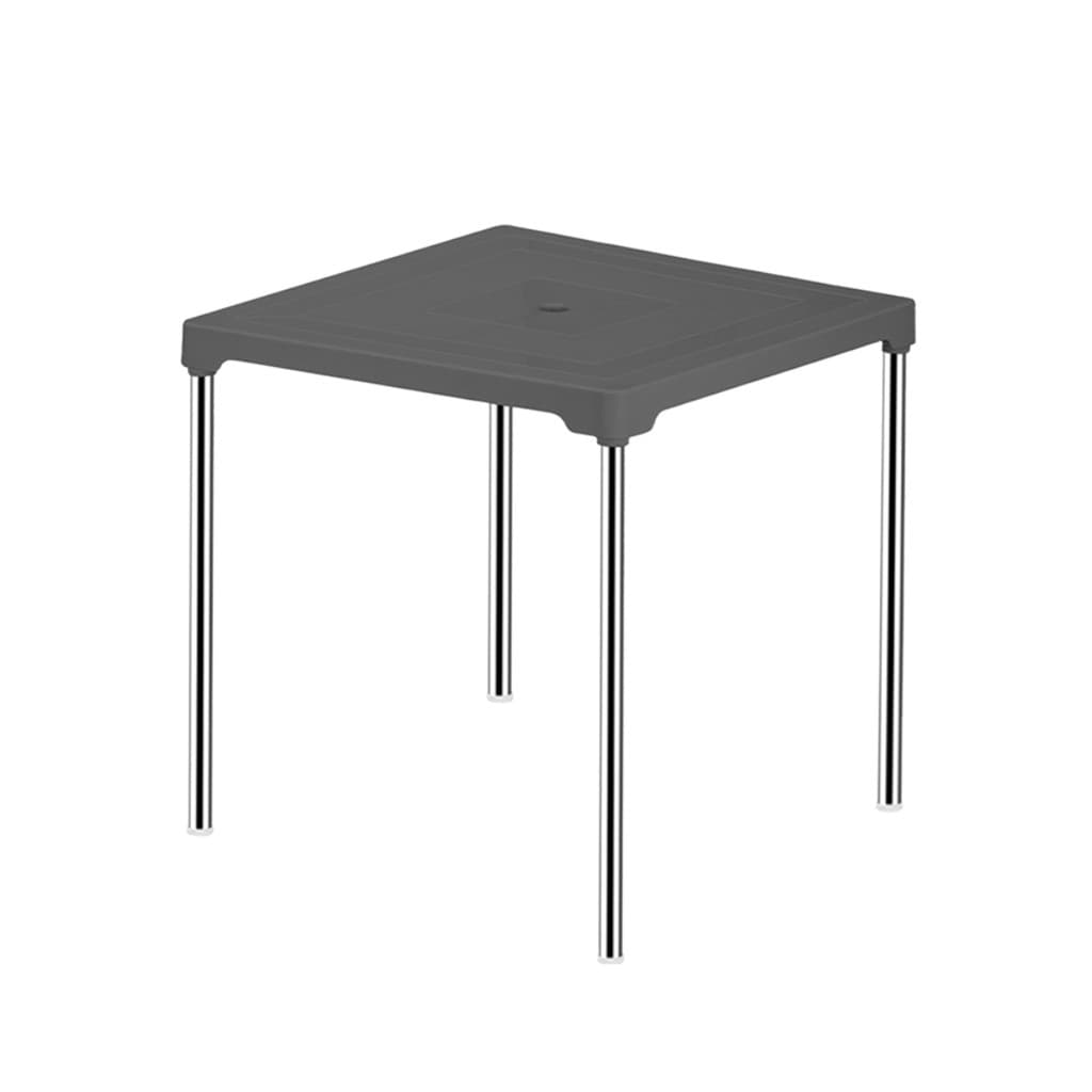 Mesa Quadrada Perna Aluminio Desmontável Guarda Sol Cinza