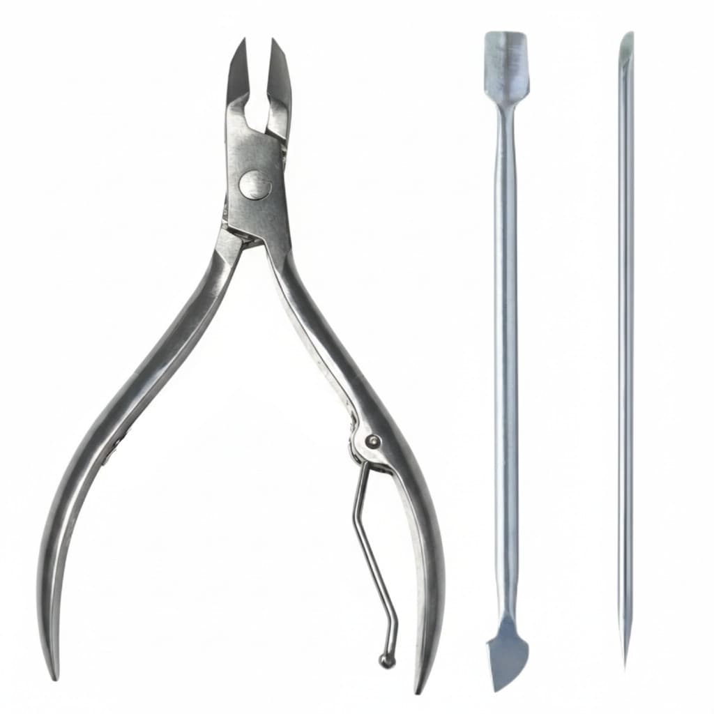 Kit Alicate 2 em 1 Corte de unha + Cuticula + Palito + Espatula profissional Profissional completo