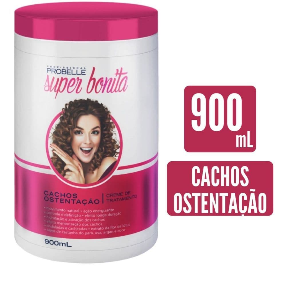 Máscara De Hidratação PROBELLE e Nutrição Capilar Creme de Cabelo Cachos Ostentação 900 ML