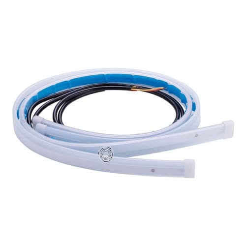 Fita Par Led Flexível Fina Seqüencial Farol Drl 60 Cm Carro