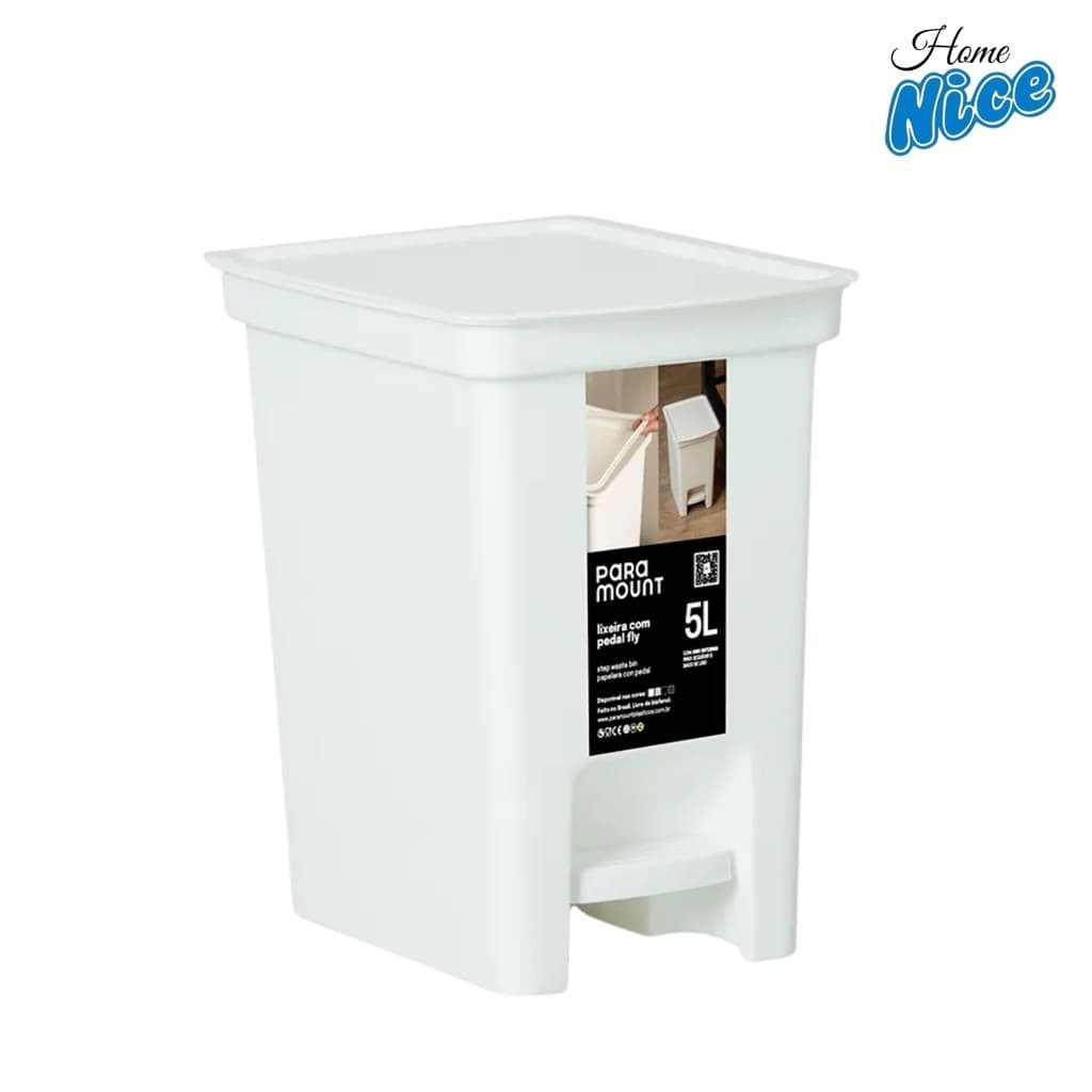 Lixeira com Pedal 05 Litros Preta Fly