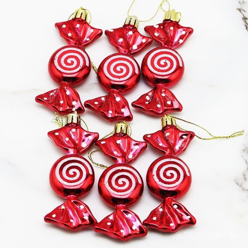 (6 Peças/Caixa) Tamanho10cm Ano Novo Comemoração Decoração De Natal Presente Quarto Familiar Pequeno Pingente