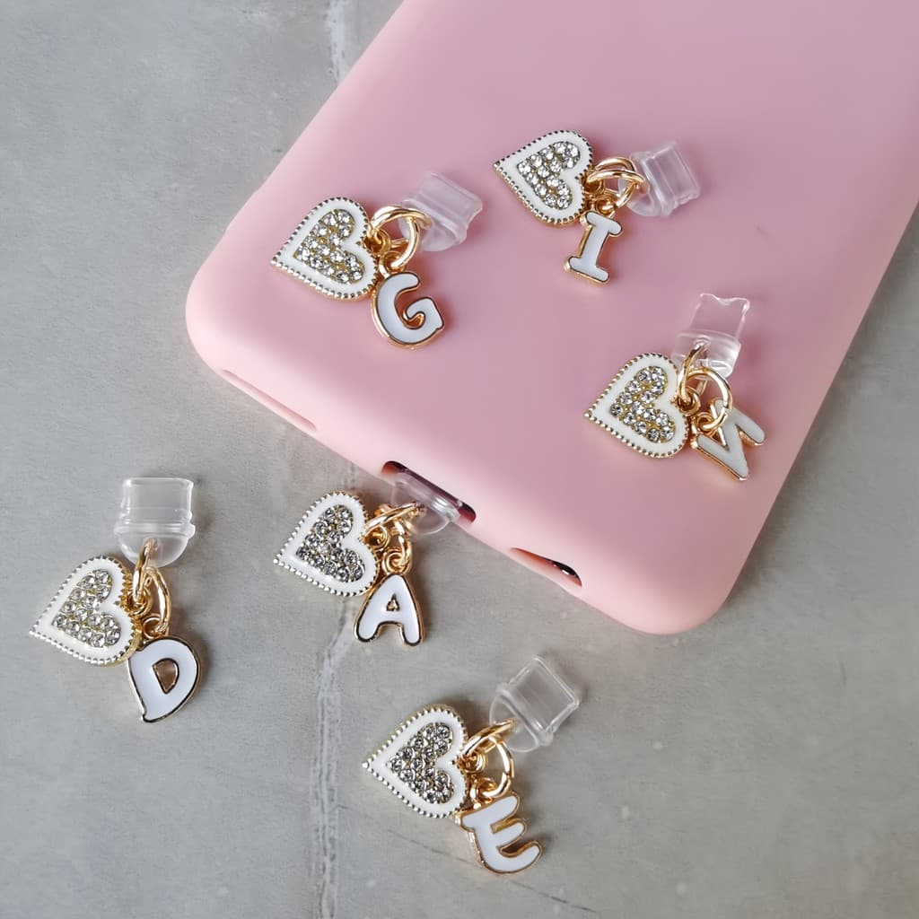 Plugue anti-poeira para celular, 1 peça, carta de amor branca, plugue anti-poeira para celular