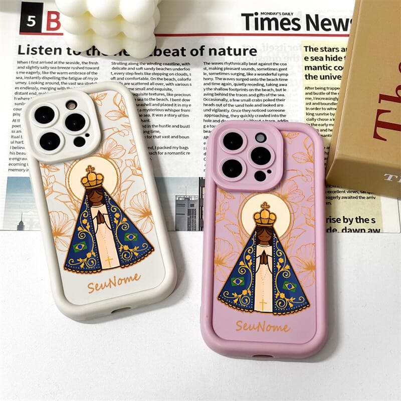 Capinha celular personalizada Nossa Senhora Aparecida para iPhone 17 16 15 13 12 11 pro max 15 plus 14 Pro 17 Air Capa