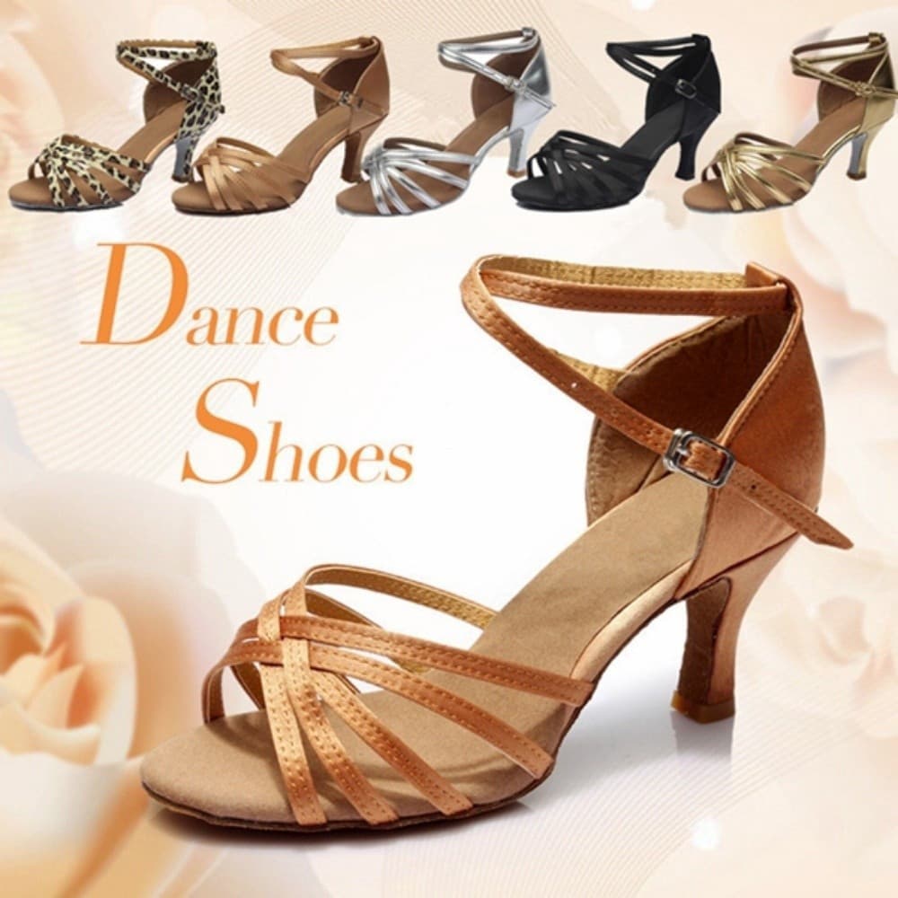 5cm Sapatos de Dança Latina Profissionais para Mulheres, Salto Alto Feminino P61D