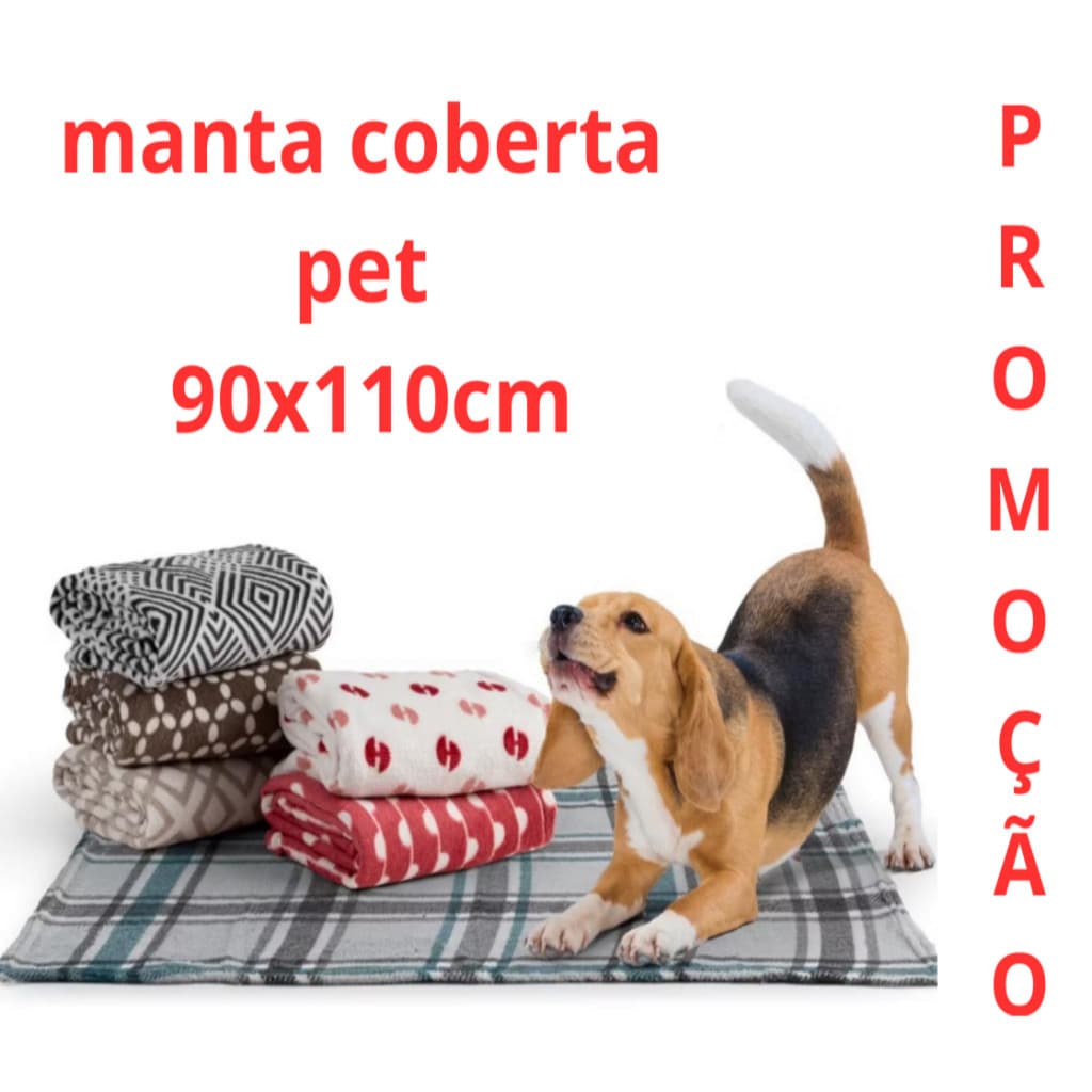 1, 2 ou 5 Cobertor Manta Pet Microfibra 90x110cm GRANDE - Cores Sortidas para cachorros e gatos