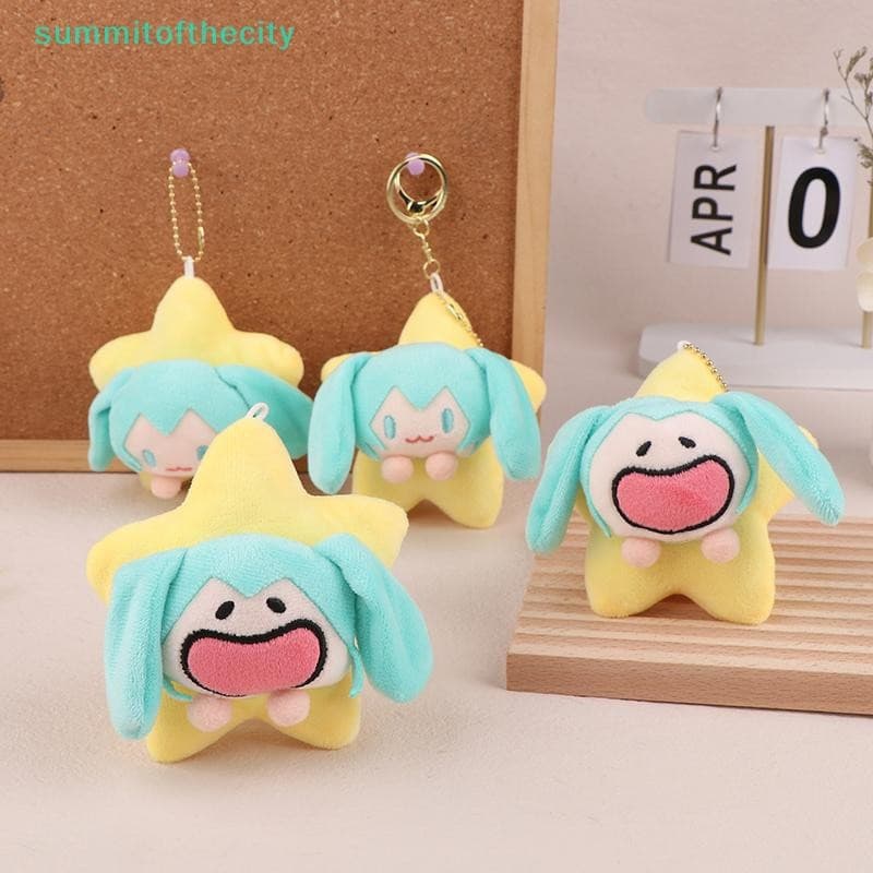 Youngmgsummtoftopcity Bonito Hatsune Miku Chaveiro De Pelúcia Estrela De Desenho Animado Boneca Pingente Carro Mochila B
