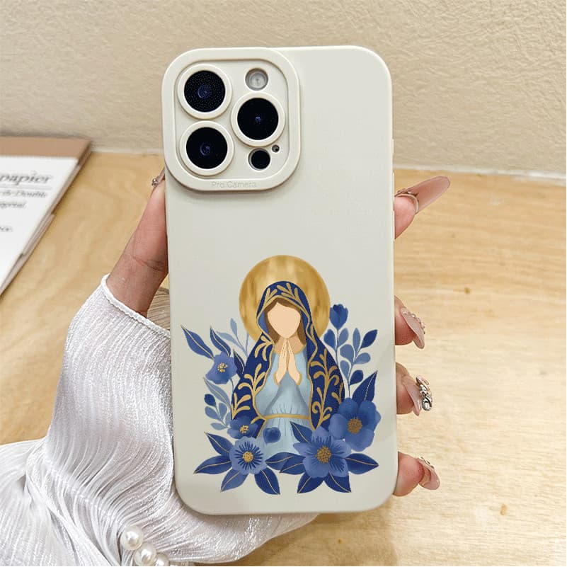 Capinha Capa De Silicone Anti-impacto Para IPhone 7 8 X Xs XR 11 12 13 14 15 16 17 Air Plus Pro Max Nossa Senhora Caso N