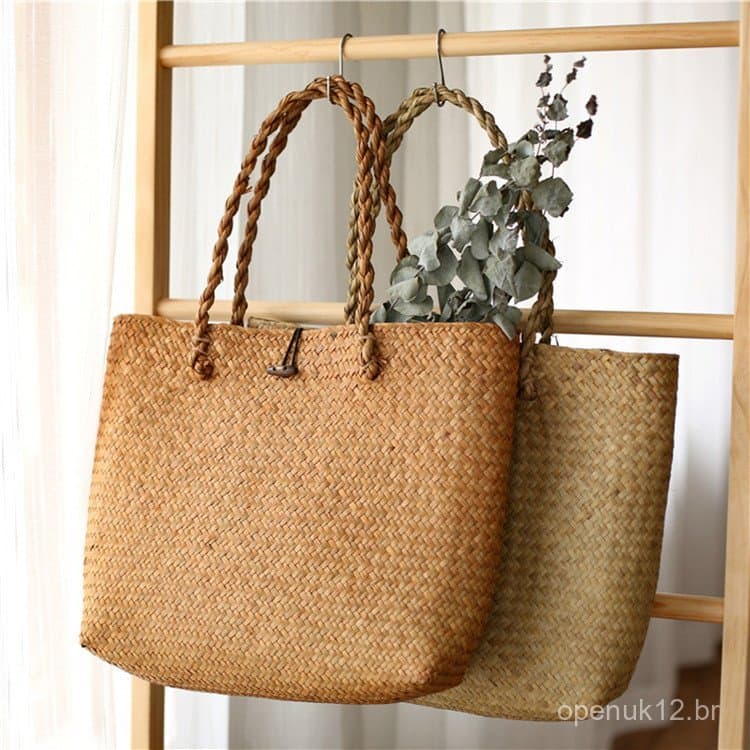 Bolsa de ombro artesanal de algas marinhas estilo Mori, bolsa artística de estilo chinês, bolsa floral para presentes em