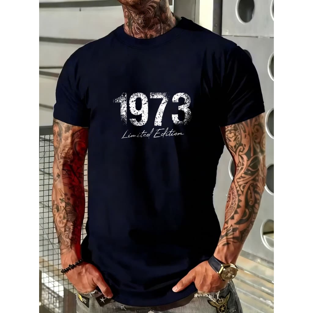 Camiseta Masculina De Algodão 100% Estilo Clássico Com Estampa 1973 Edição Limitada Ideal Para Uso Casual No Dia A Dia O