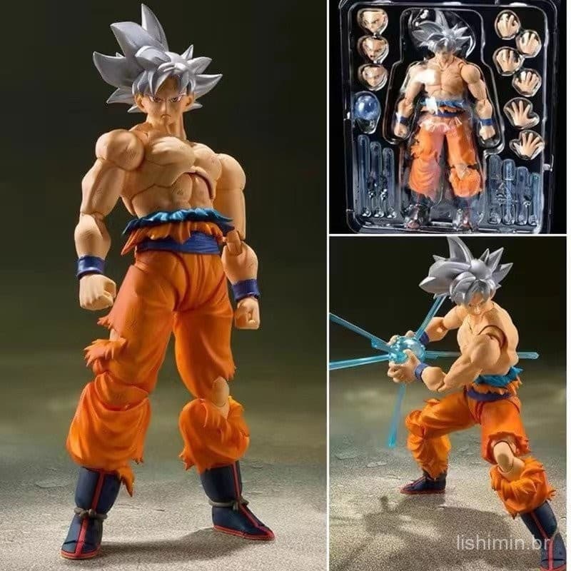 Boneco Goku Instinto Superior 15 cm Articulado Dragon Ball Z 7WHE P82C