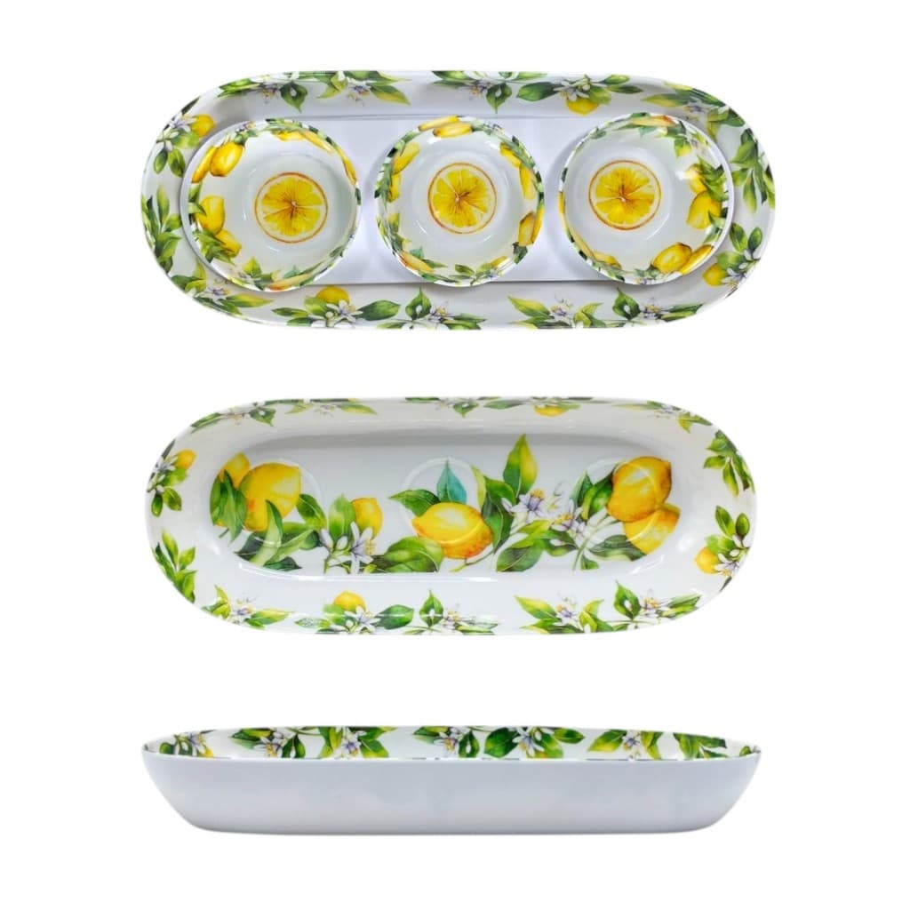 Travessa E 3 Bowls Limão Siciliano Bellagio Parece Porcelana Perfeito Para Happy Hour
