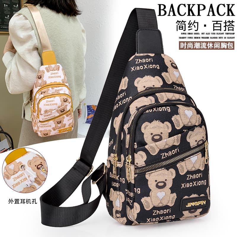 Senhoras All-Match lona saco de peito na moda 2024 novo estilo Oxford pano de um ombro Diagonal saco moda impresso peito