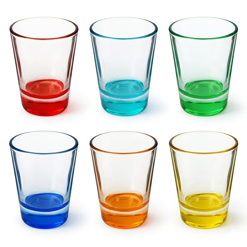 Jogo 6 Copos 50ml Para Shot Smooth Vidro Coloridos Ke Home