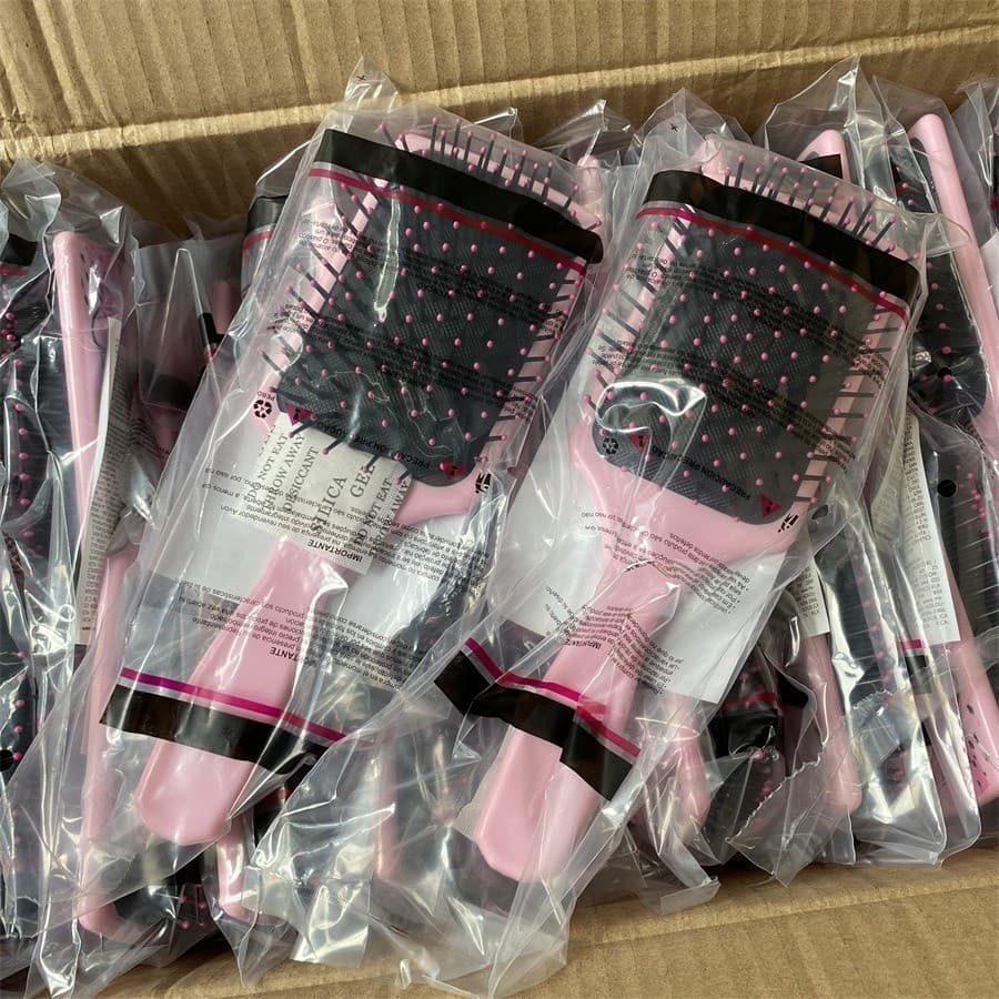 Bonito único feminino rosa grande Airbag massagem pente anti-estático anti-nó suave pente de cabelo menina cor pente Cle