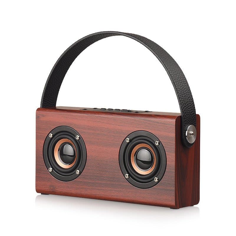 Mini Caixa de Som Bluetooth de Madeira Criativa para Uso Externo, Portátil, para Casa, Celular, Computador, Presente, Pe