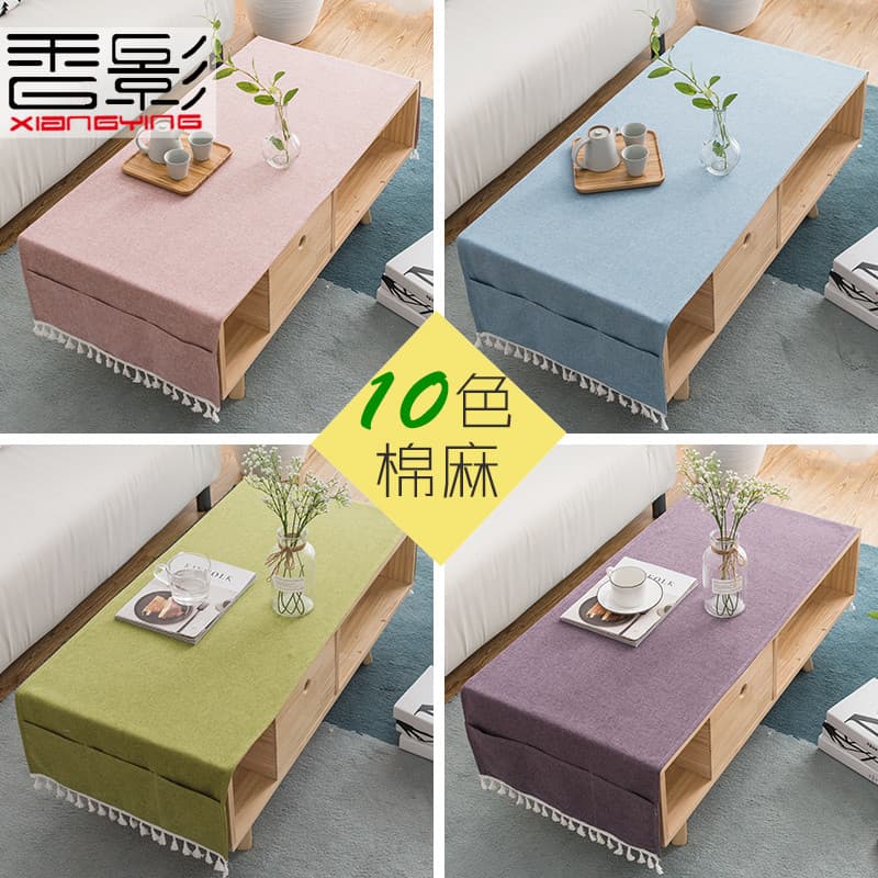 Toalha de mesa de centro moderna simples tecido retangular algodão linho estilo nórdico toalha de mesa capa pano armário