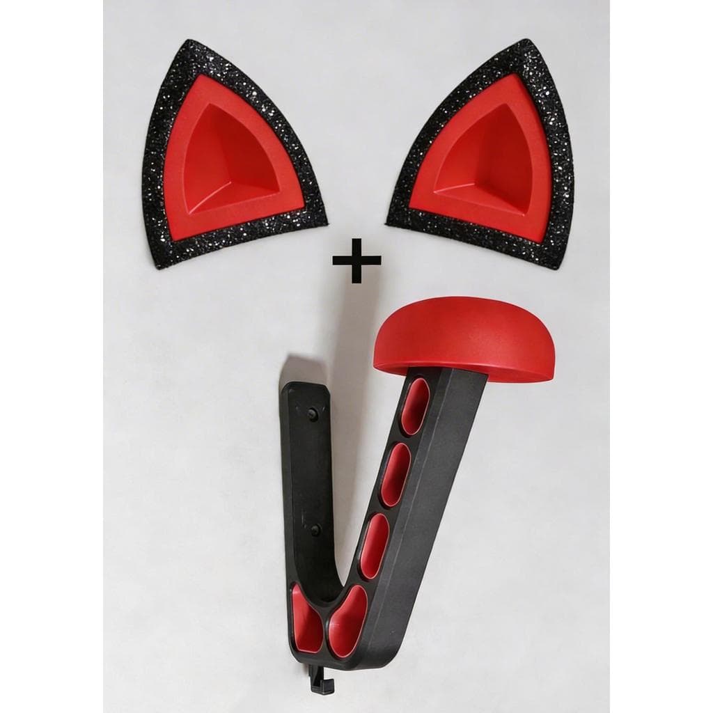 Suporte de Capacete de Parede + Orelhas de Gato | Porta Capacete Decorativo Moto Bike Estilo Fofo