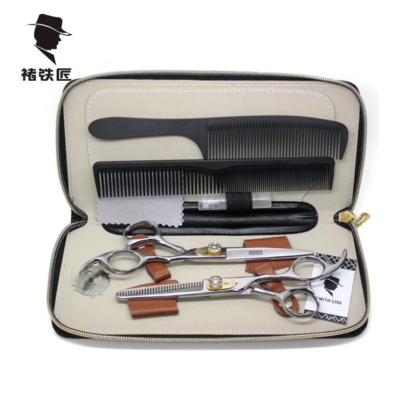 SMITH CHU conjunto de tesouras de cabeleireiro, combinação de gemas grandes, conjunto de 7 peças, garantia de três anos,
