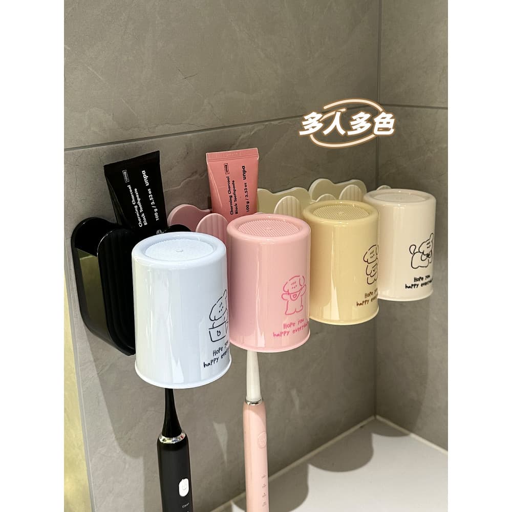 Rack de escova de dentes elétrica sem perfuração, rack de escova de dentes elétrica, copo de enxaguatório bucal, montage