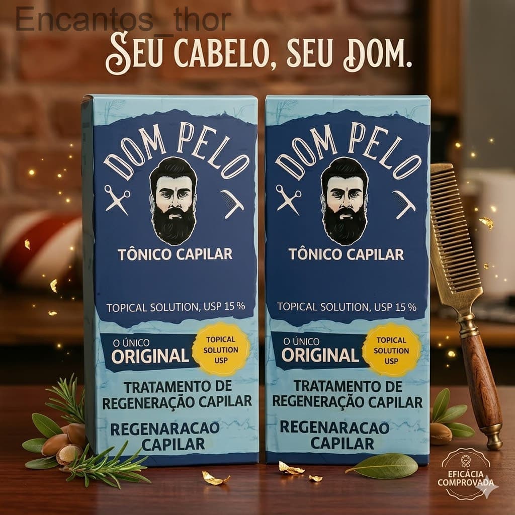 Kit 2 Tônico Dom Pelo 15% - Tratamento de Regeneração e Preenchimento Capilar (120ml)XJ01