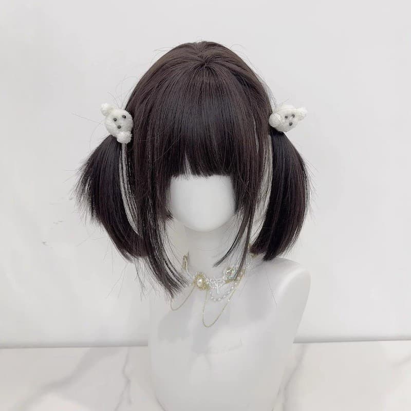 Xingcheng peruca feminina influenciador Shao Luo Natural lolita cabelo falso Qi franja rabo de cavalo duplo novo estilo