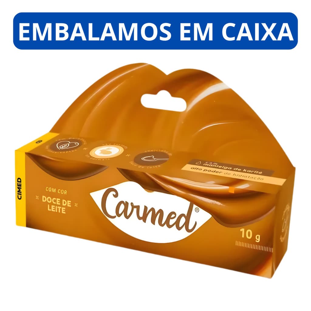 Carmed Hidratante Labial Doce de Leite 10g - Edição Ilimitada, Bisnaga 10g, Cheirinho de Doce de Leite