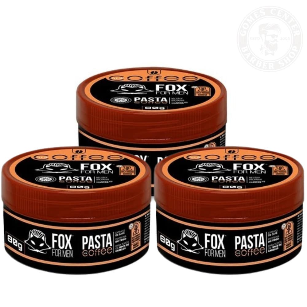 Kit 3 Pomada Modeladora Capilar  New Coffee 80g Fixação Média – Efeito Natural