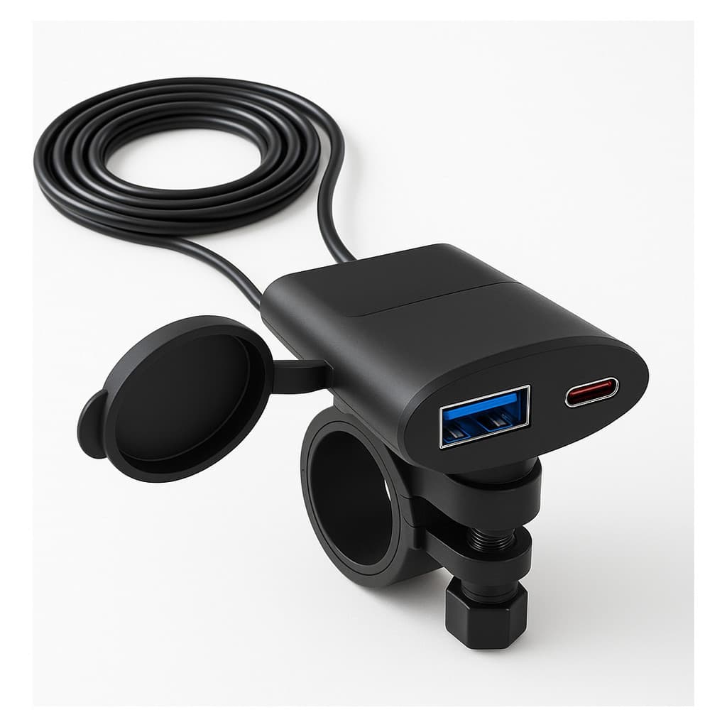 Carregador USB Moto Tipo C Turbo 3.0 Rápido À Prova Dagua Guidão Seguro