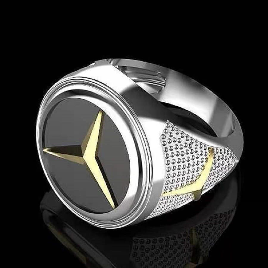 MONICOO Anel masculino com logotipo de carro Mercedes-Benz criativo exclusivo estilo punk anel Hip Hop