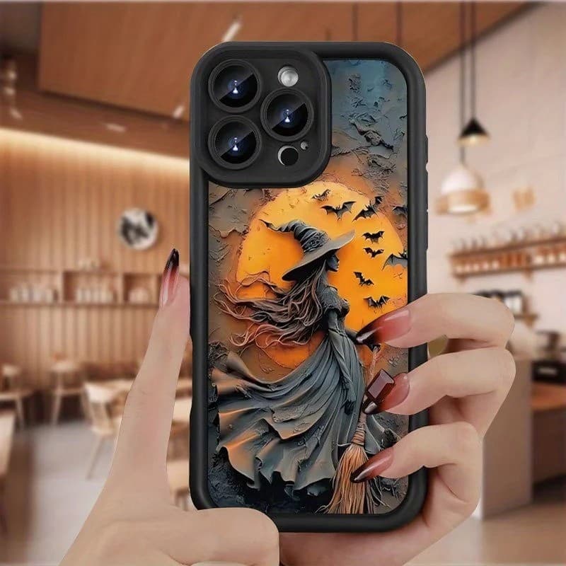 Capa Capinha Para Samsung Galaxy A06 A07 A05S A12 A13 A14 A15 A16 A17 A23 A32 A34 A36 4G Padrão De Bruxa Silicone