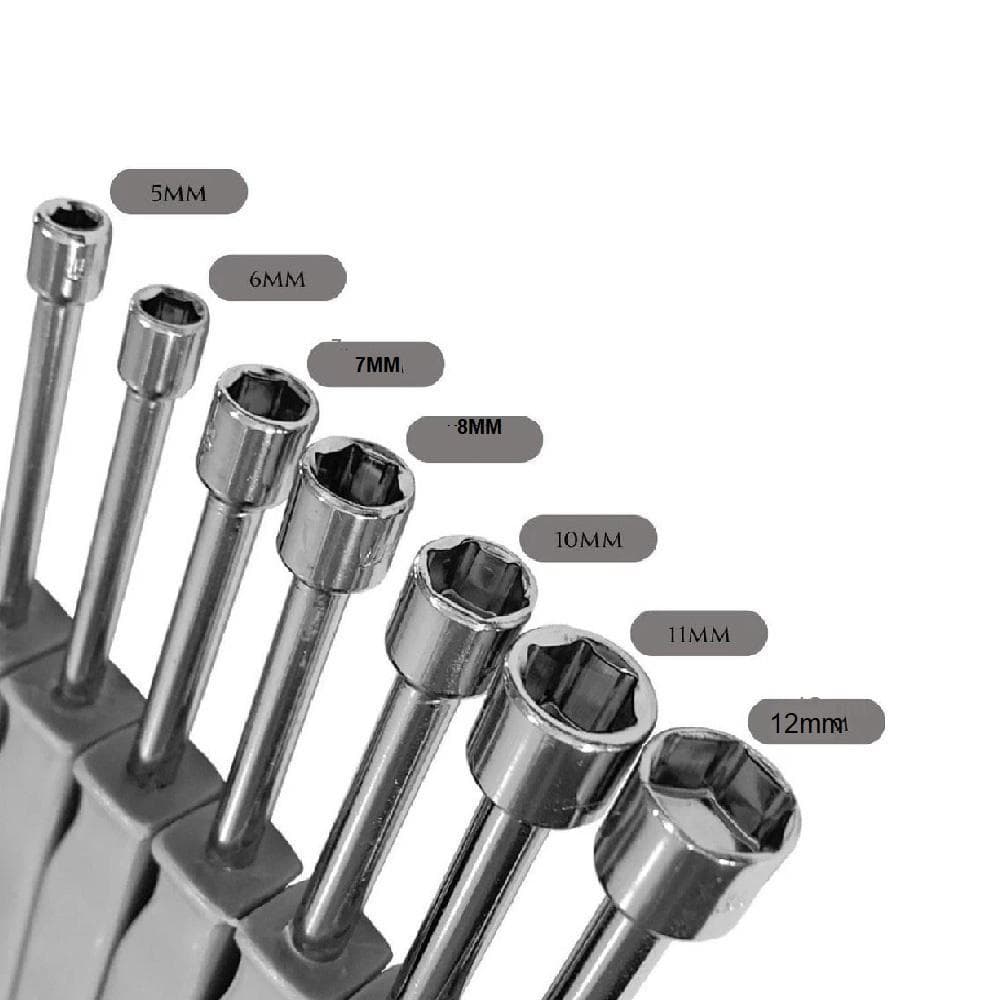 Kit Chave Canhão Soquete Profissional 7 Pcs Aço 5-12mm Cabo