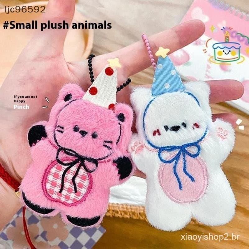 [ljc] 1/2 Pcs Bonito Criativo Pequenos Animais Chaveiro De Pelúcia Boneca Squeaking Pingente Carro Mochila Acessórios De