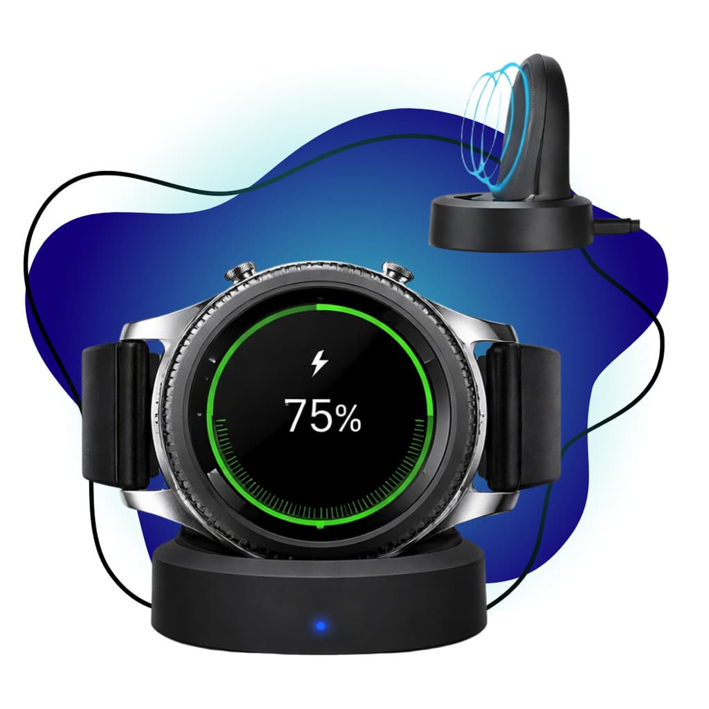 Dock Carregador para Samsung Galaxy Watch 42mm e Gear S3 USB Preto