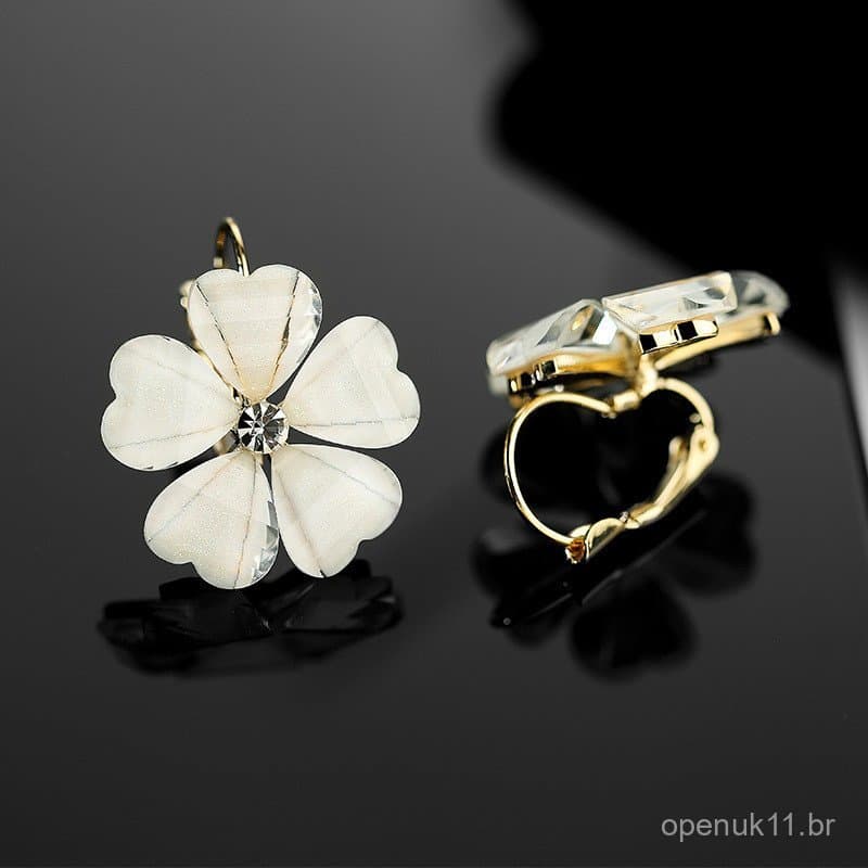 Brincos de Pressão Florais Estilo Hong Kong, Simples e Delicados, para Mulheres, Versão Coreana, Elegantes e Modernos, B