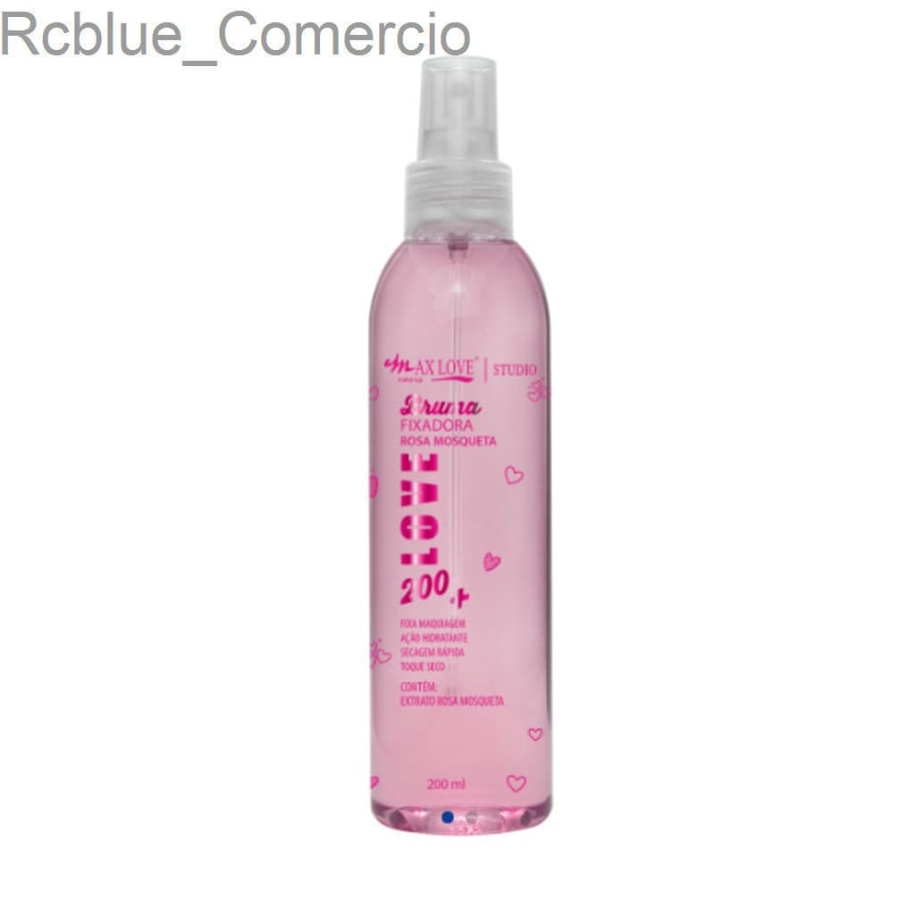 (V)Max Love Bruma Fixadora Rosa Mosqueta Fixa a Maquiagem Secagem Rápida e Hidrata 200 ml